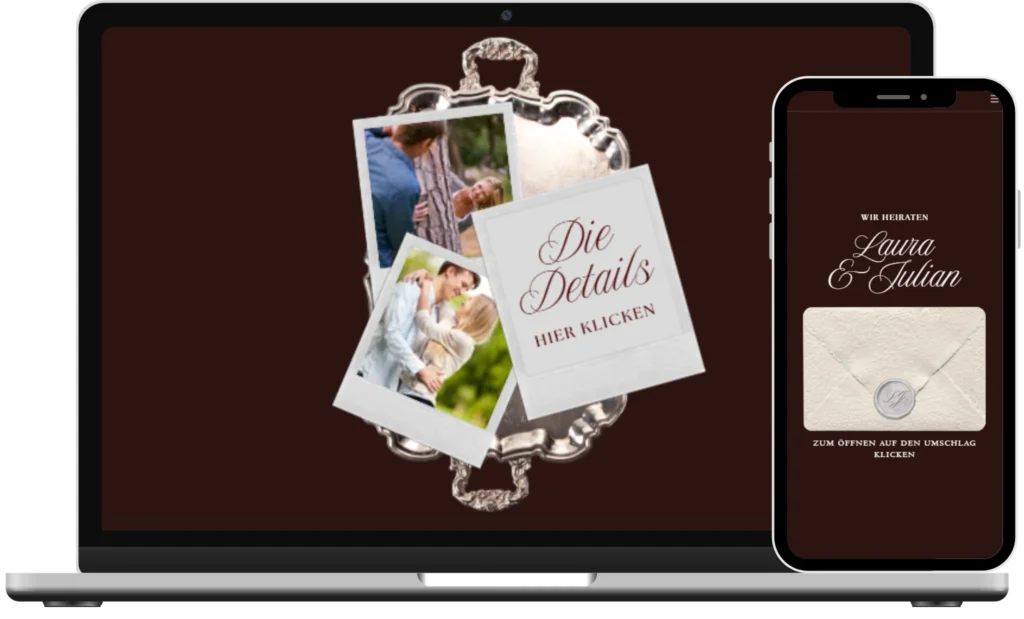 Hochzeitswebsite Mockup - Forever Love Premium Design
